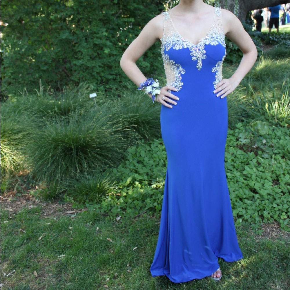 Dave & Jonny blue prom dress